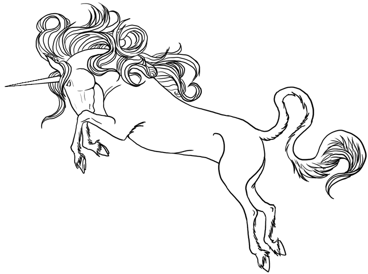 Unicorn on the hind legs