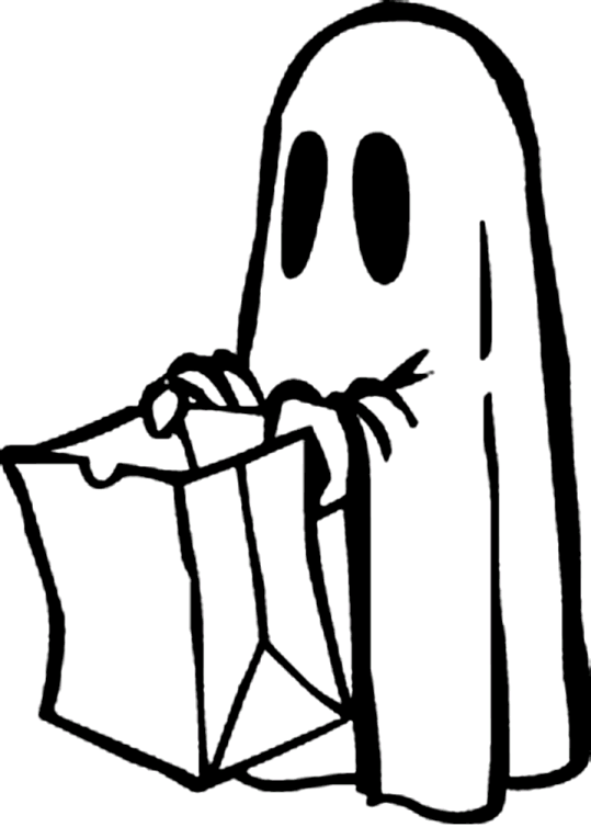 Ghost holds a bag in his hand