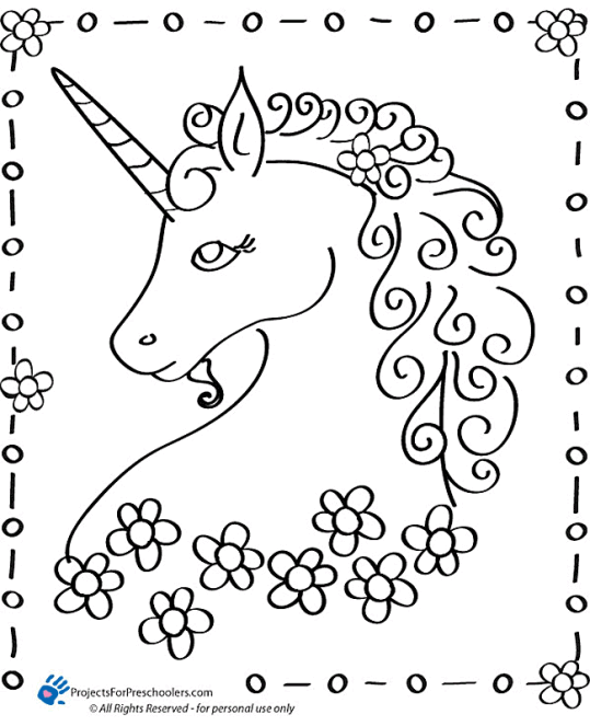 Framed unicorn with curly mane