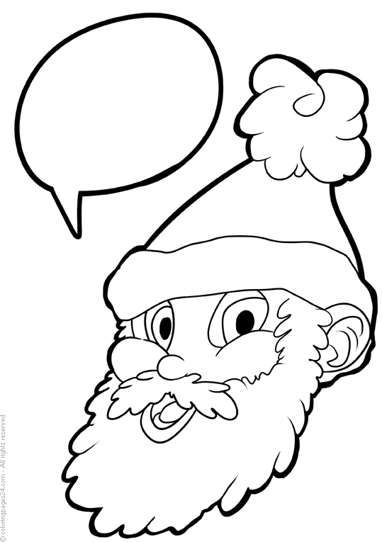 Santa's face with the accompanying talk bubble
