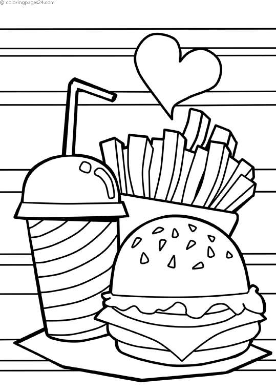 Burger, french fries and drink