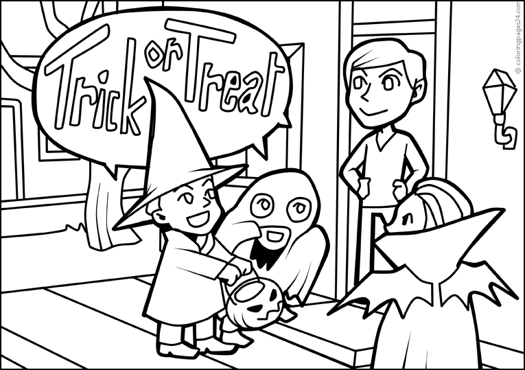 Kid in hat Trick-or-treating