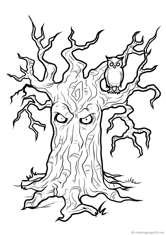 Angry tree with eyes