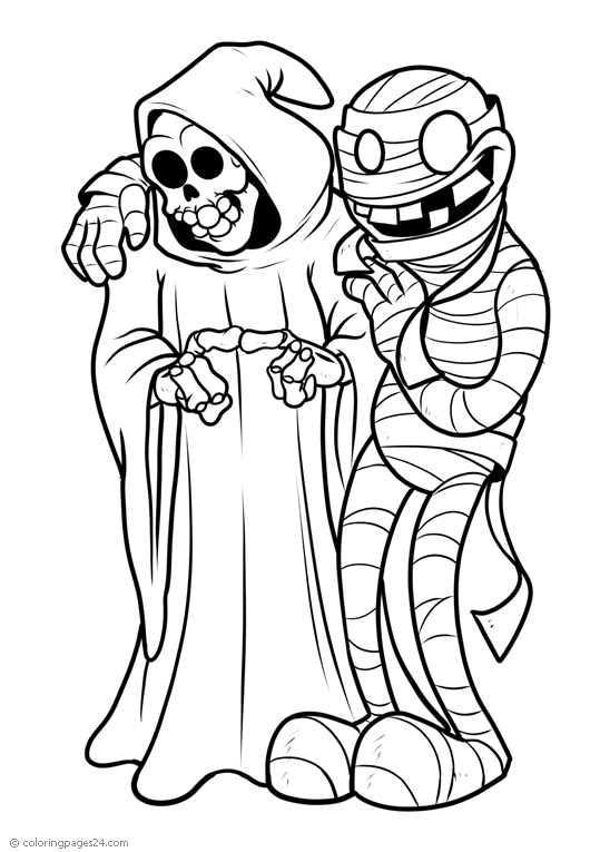Grim Reaper and a mummy