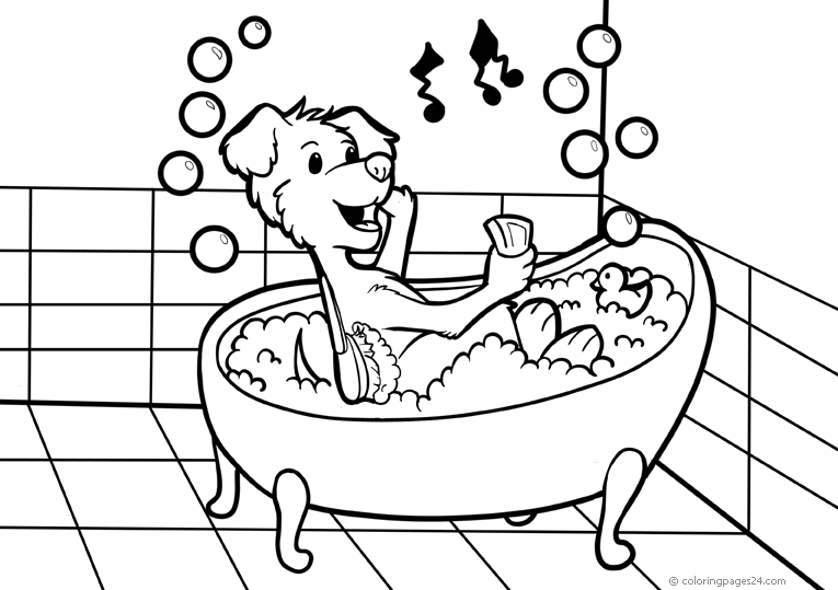 take a bath coloring page