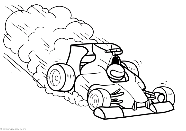 A fast race car with smoke behind