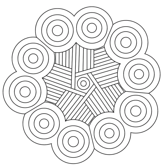 Mandala with circles and stripes