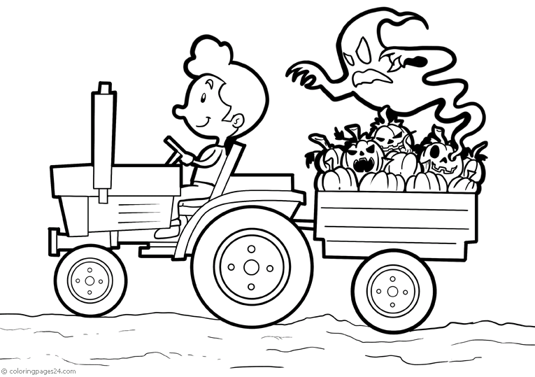 tractor and trailer coloring pages