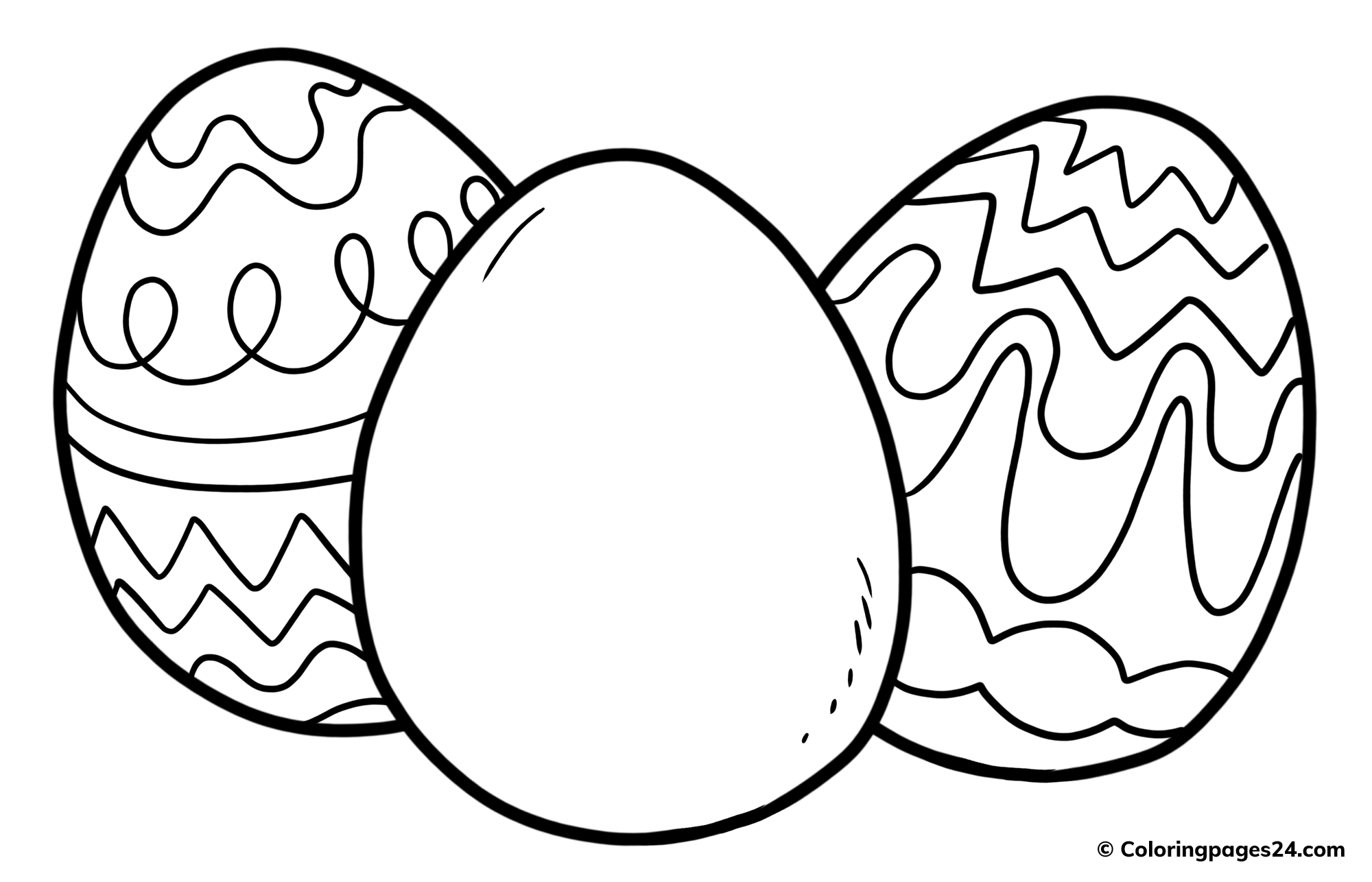 Three large Easter eggs