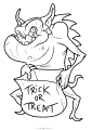 Monster plays trick or treat