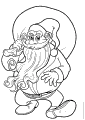 Old Santa Claus with long beard and a big bag