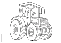 A tractor with big wheels, without driver