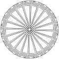 Mandala with a saw blade in the middle