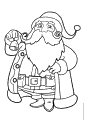 Santa Clause with big beard holding a small Christmas bell