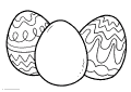 Three large Easter eggs