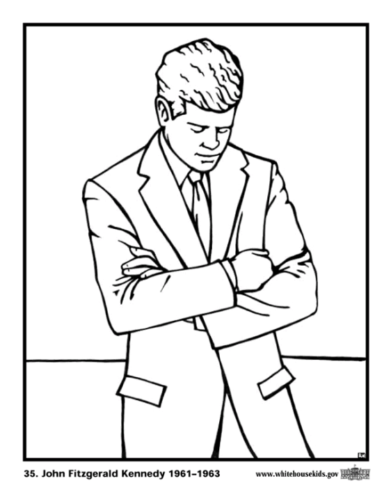 US Presidents John F Kennedy | Coloring Pages 24