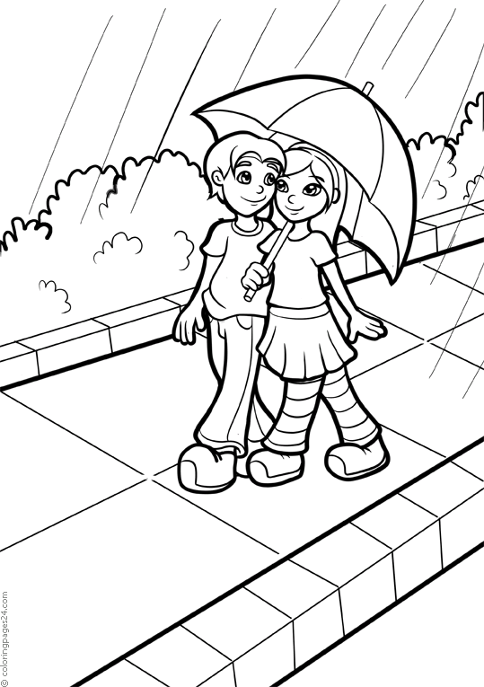 You couple sharing an umbrella