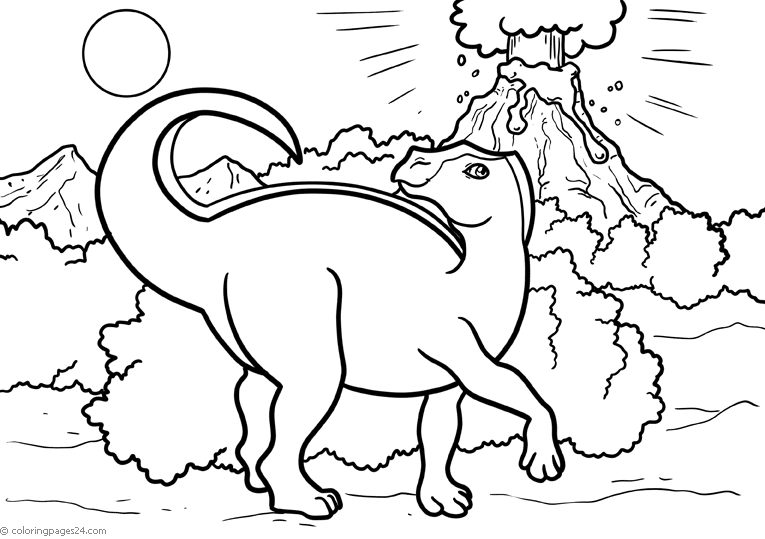 Download Dinosaur Volcano Coloring Pages