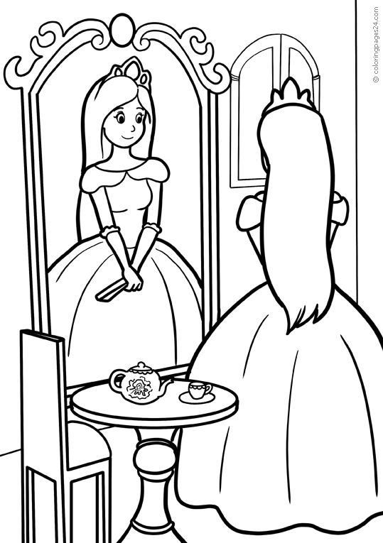 A princess in front of the mirror