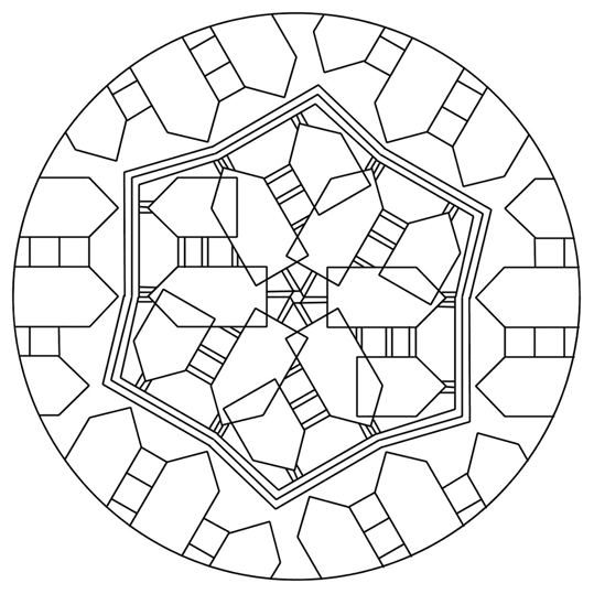 Madala pattern, arrows shaped as rectangles