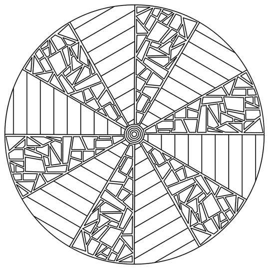 Mandala Pattern, broken glass