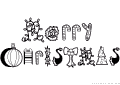 Text Merry Christmas written with symbols