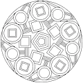 Mandala with squares and circles