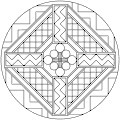 Mandala with circles, squares and other pattern