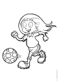 A girl that kicks a football